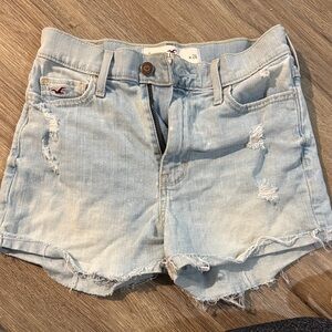 Hollister Light Wash Ripped Jean Shorts